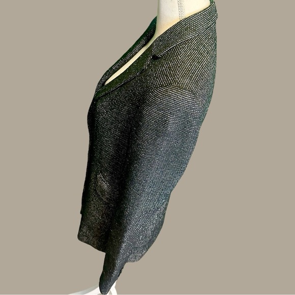 Alfani Black & White 100% Silk Tweed Button-Up Professional Work Blazer Size 8 - Picture 5 of 15